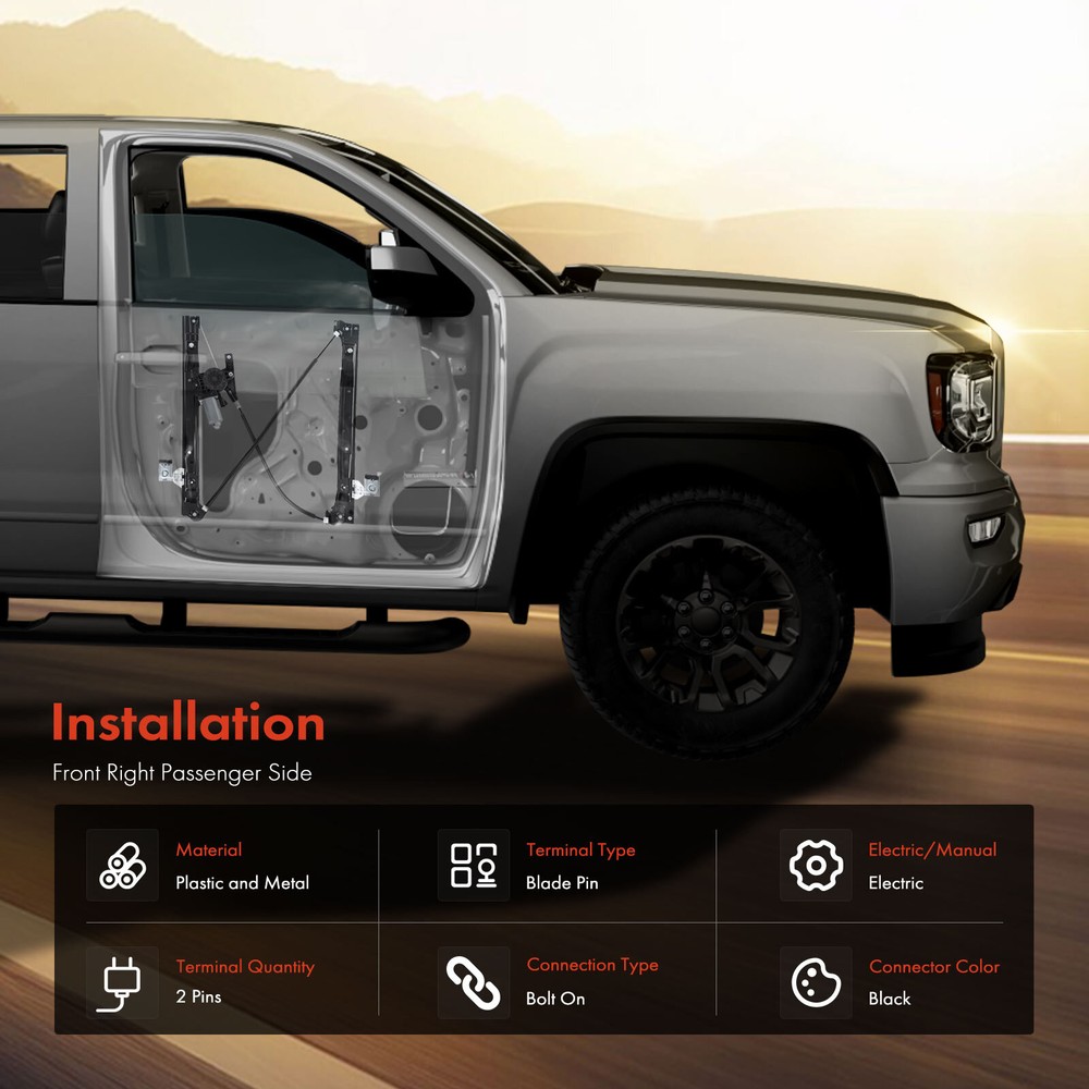 Front Right Window Regulator & Motor Assembly for Chevy Volt 2011-2014 Hatchback