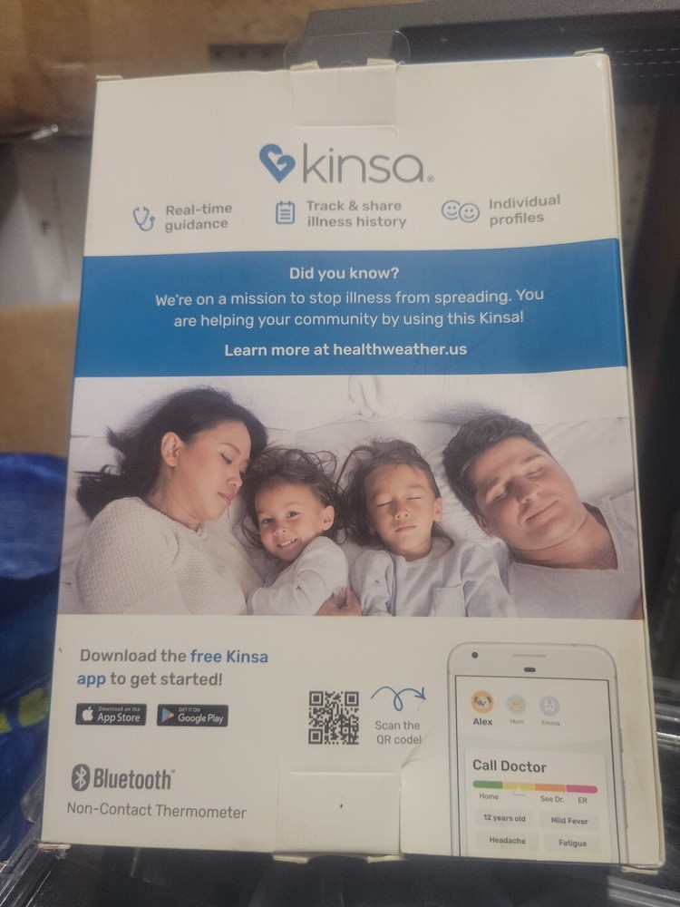 Kinsa Quick Scan Non-Contact Smart Thermometer Smartphone App 1 Second Reading