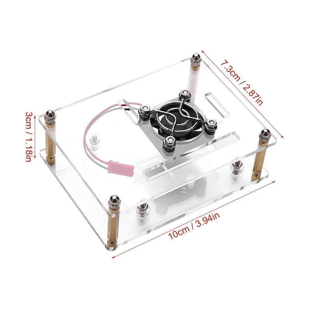 Acrylic PMMA Enclosure Box Protective Case Cooling Fan for Raspberry Pi 2 3