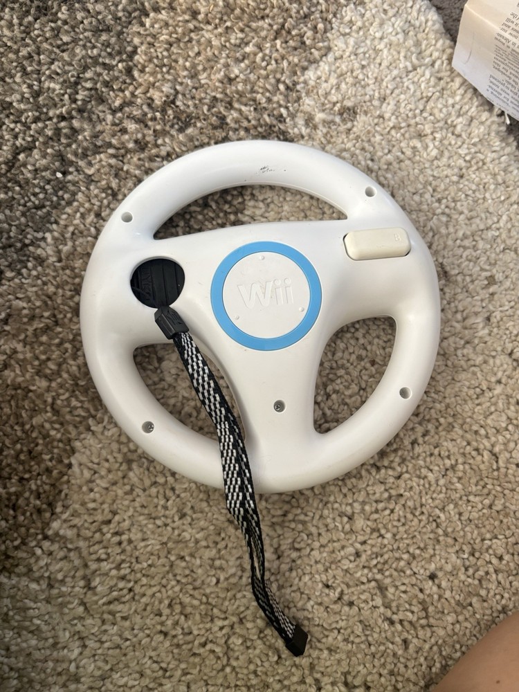 Nintendo Wii Steering Wheel, Nyko WAND+ Remote Controller & Wrist Strap Bundle