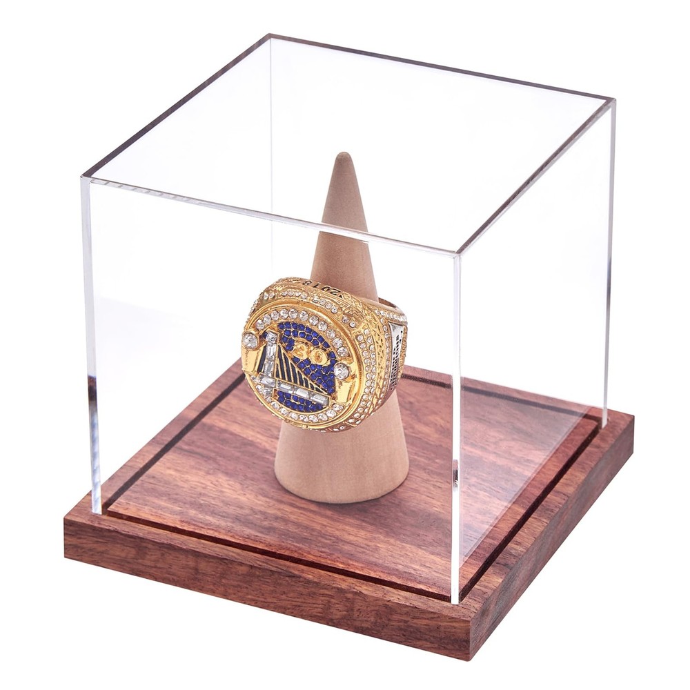 Championship Ring Display Case, No Assembly Required 1 Pack Ring, Transparent