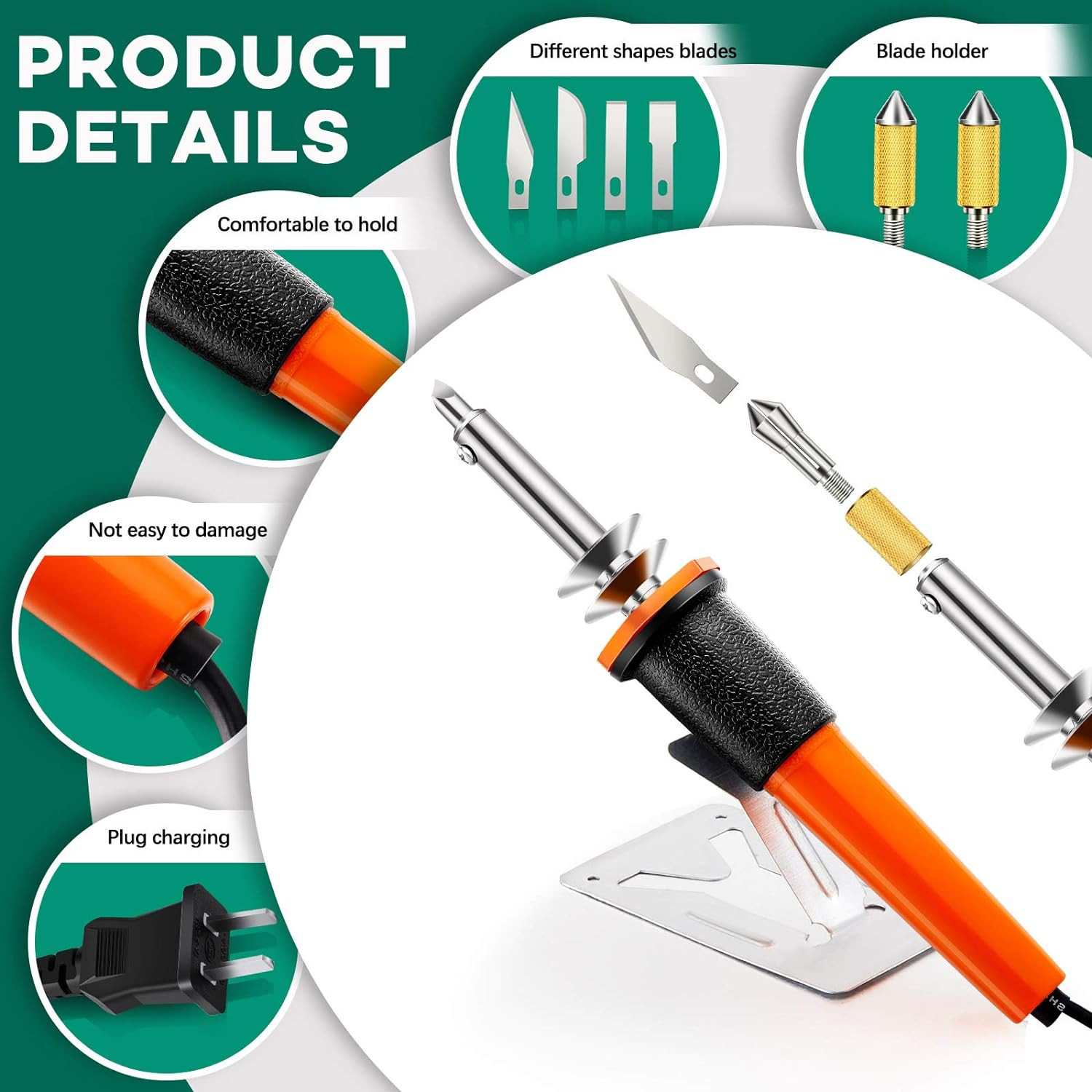 22 Pieces Electric Hot Knife Cutter Tool Kit Include Hot Knife Plastic Cutter Wi