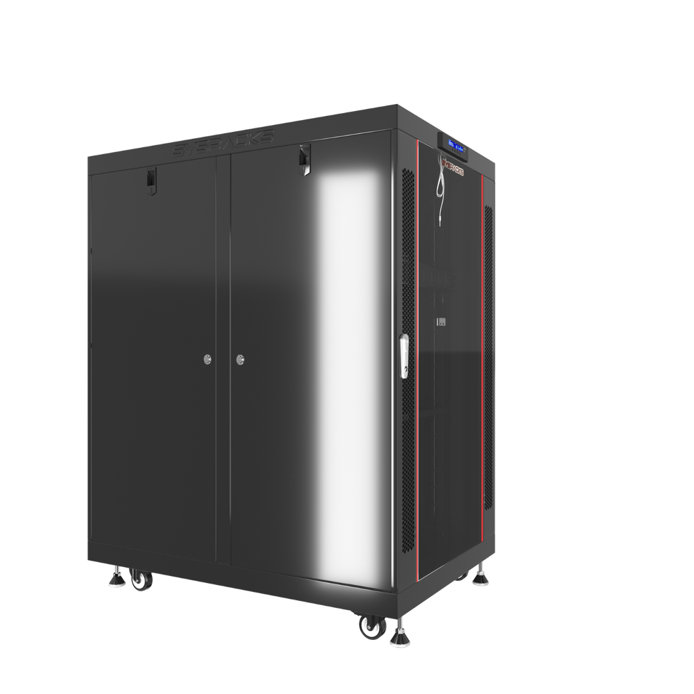 22U Server Rack Cabinet Premium Network Enclosure 35" Depth Data Cabinet wheels