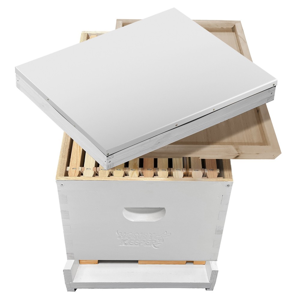 OPEN BOX - Beginner Bee Hive Body Kit, Painted, Assembled with 10 Frames - White