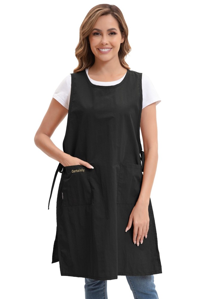 Oversize Waterproof Apron with Pockets Polyester Chef Apron for Cooking