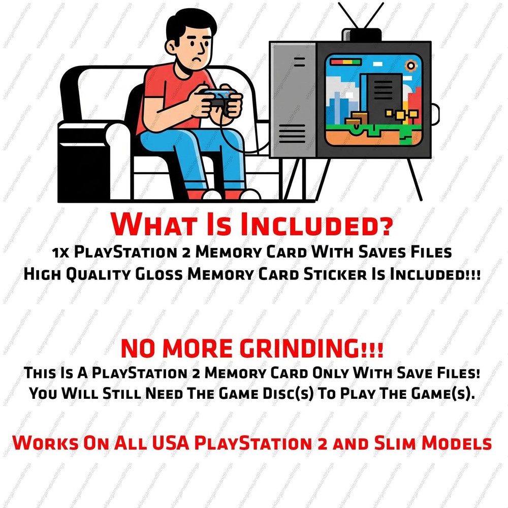 Bully PlayStation 2 PS2 Memory Card Unlocked Save