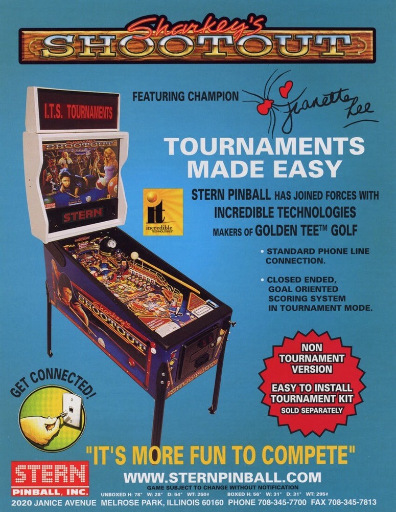 Sharkey's Shootout Pinball Machine Flyer Original