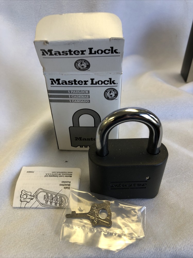3) Master Lock 178D- Set/Reset Combination Padlocks Gray, Weather Resistant +KEY