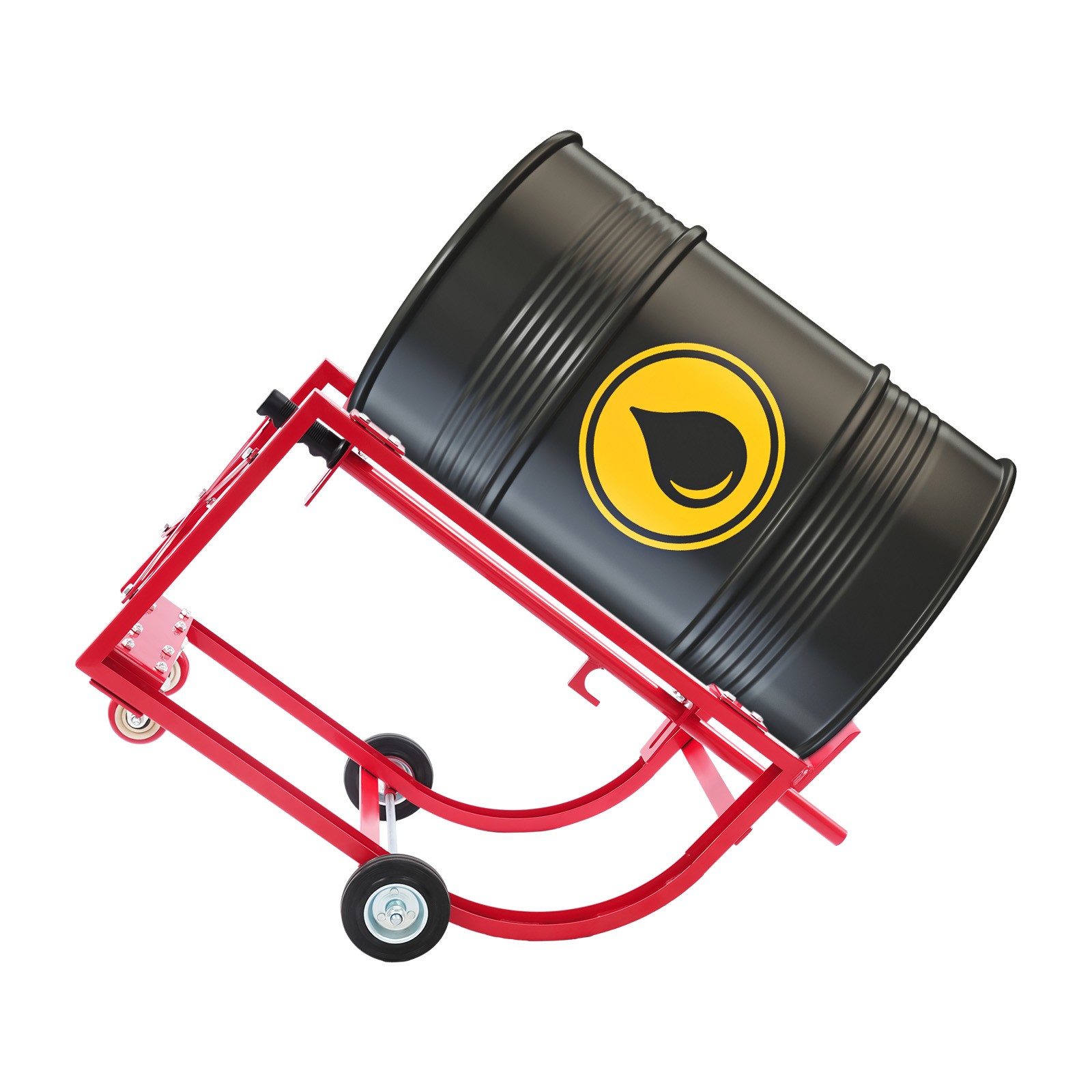 Drum Cradle With 4 Wheels, 55Gal Drum Cradle, 600lbs ,Red for Workshop&Factory