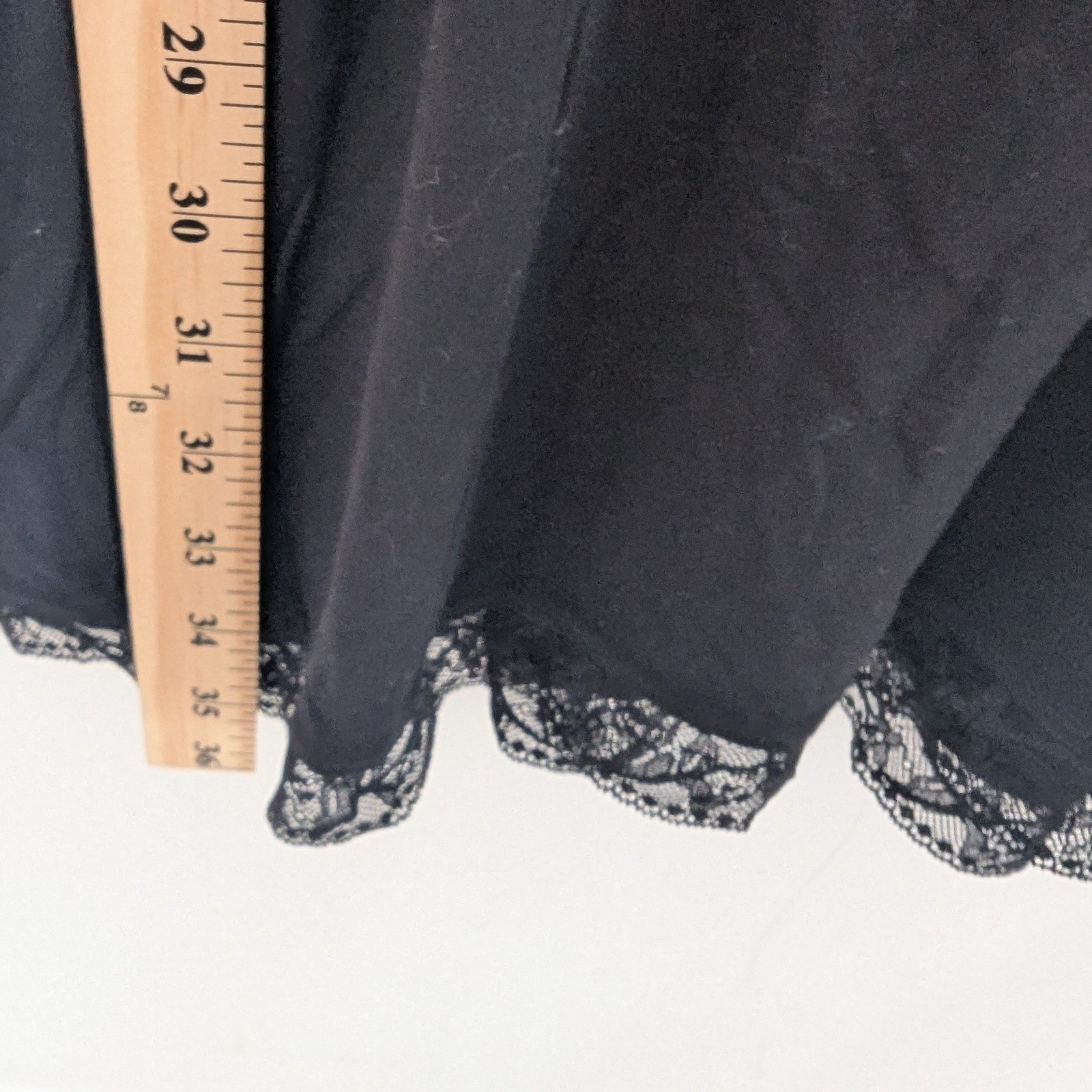 Soma Cool Nights Black Lace Trim Camisole Slip Dress Nightie Chemise Coquette L