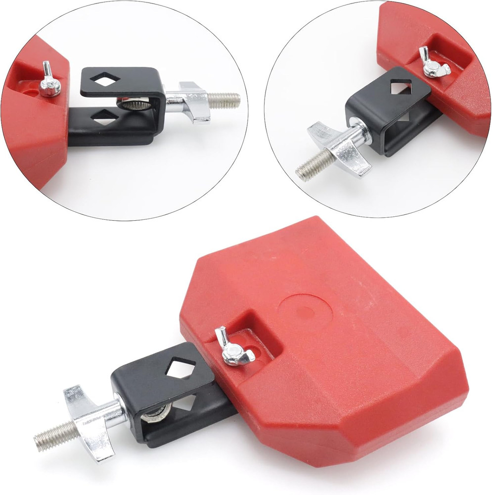 5" Jam Block, Red Plastic Musical Percussion Blocks, Adjustable Mounting Bracket