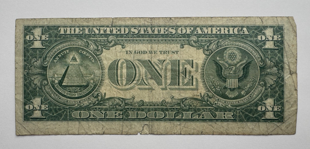 Misaligned Overprint Error, $1 One Dollar, 1969 D, J08130005A