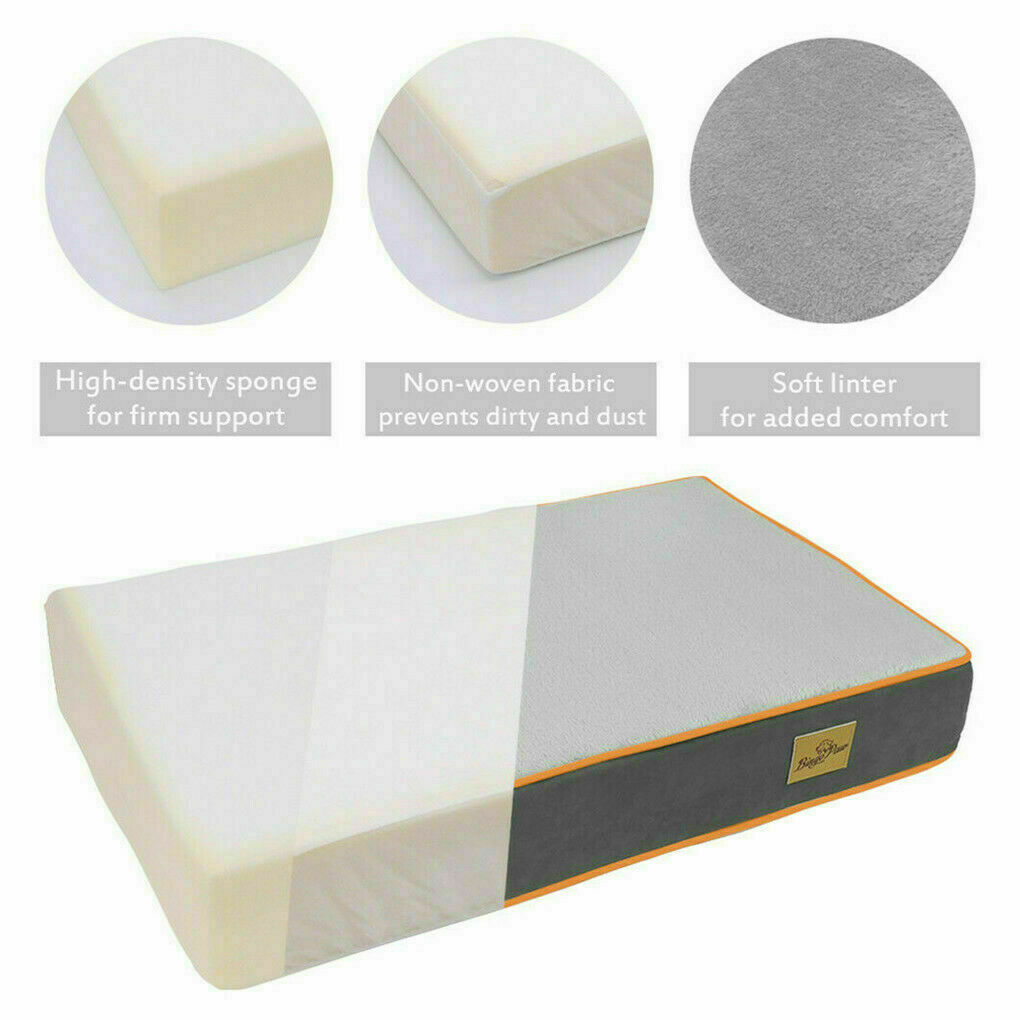Thick Pillow Orthopedic Dog Bed Soft Foam Kennel Mattress Beautiful Stone Gray