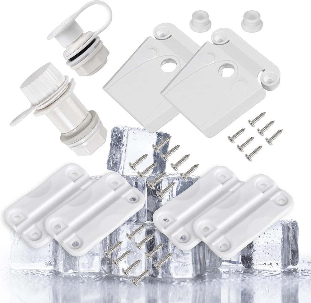 Cooler Replacement Parts Kit, for Igloo Ice Chest Plastic Hinges,Plastic Latch a