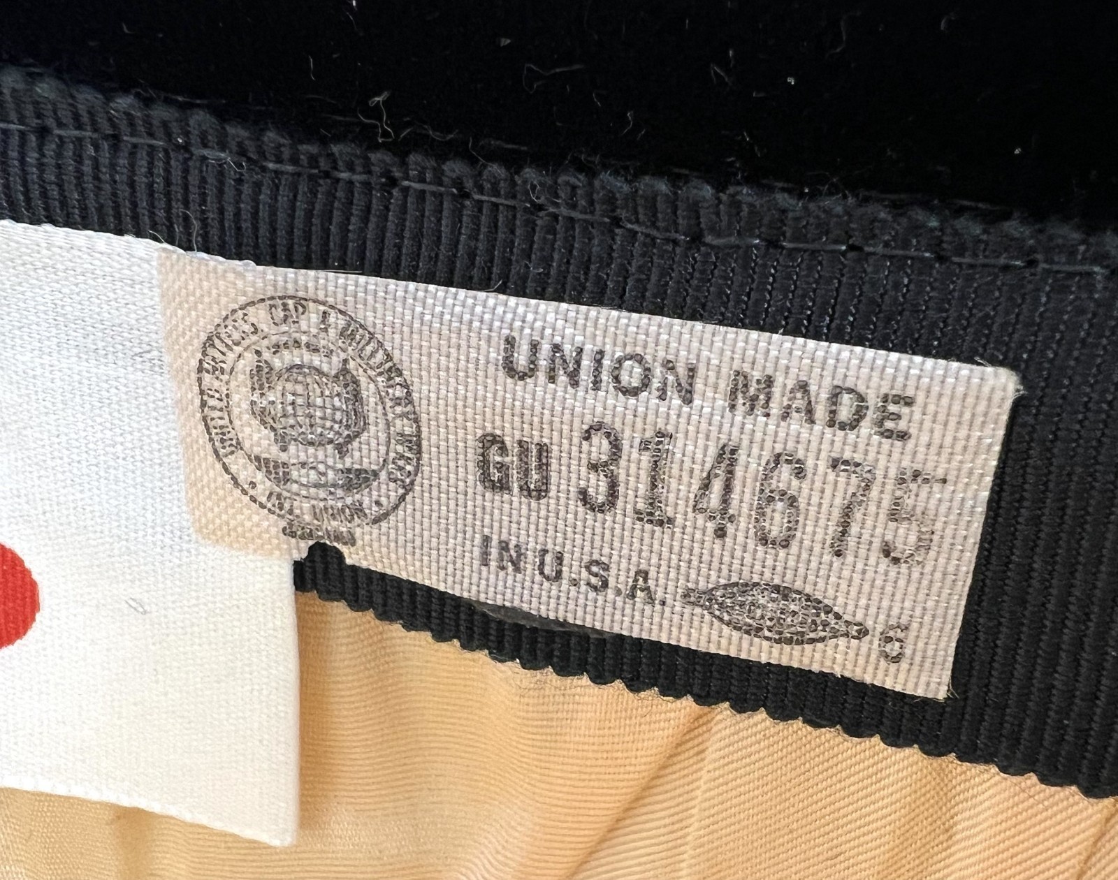 Vintage Shari Creations Turban Hat Black Velvet Cream Copper Satin USA Union