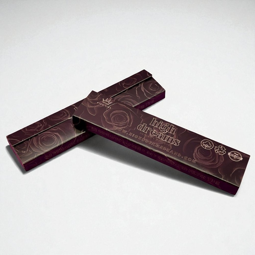 HIGH DREAMS Real Black Rolling Papers King Size (32-Pack) (33 Sheets & Tips)