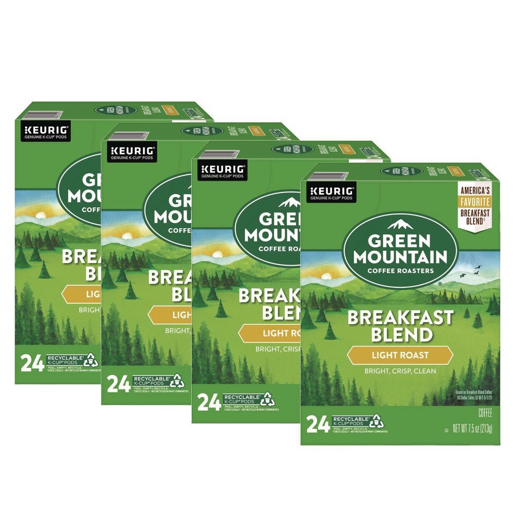 Green Mountain Coffee 6520CT Coffee K-Cup Pods - Breakfast Blend (96/Carton) New