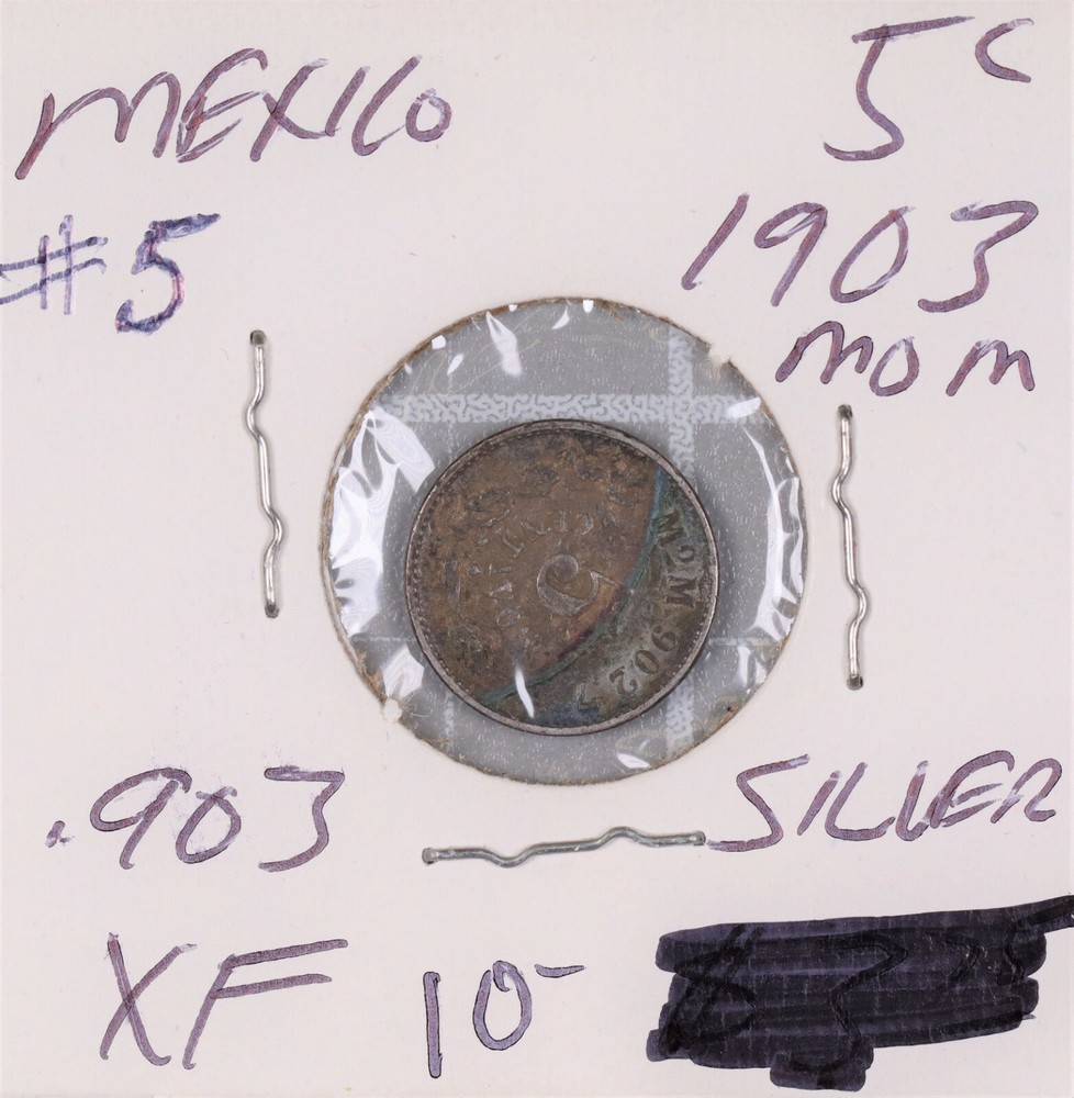 1903 Mo M Mexico 5 Centavos Silver Coin #5