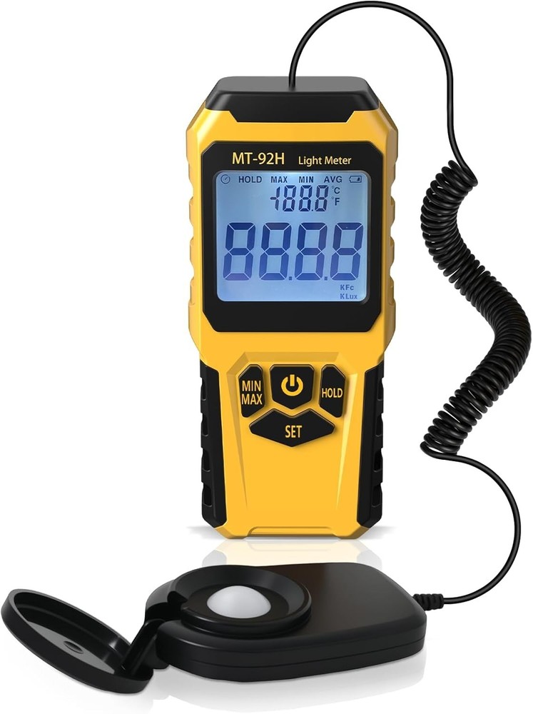 MT-92H Light Meter with Split Sensor Lux/Foot Candles Meter 500ms Refresh Rates