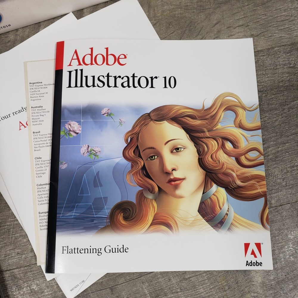 *Mac/Macintosh* Adobe Illustrator 10 Upgrade Disc & Serial Number w/ Guide & Box