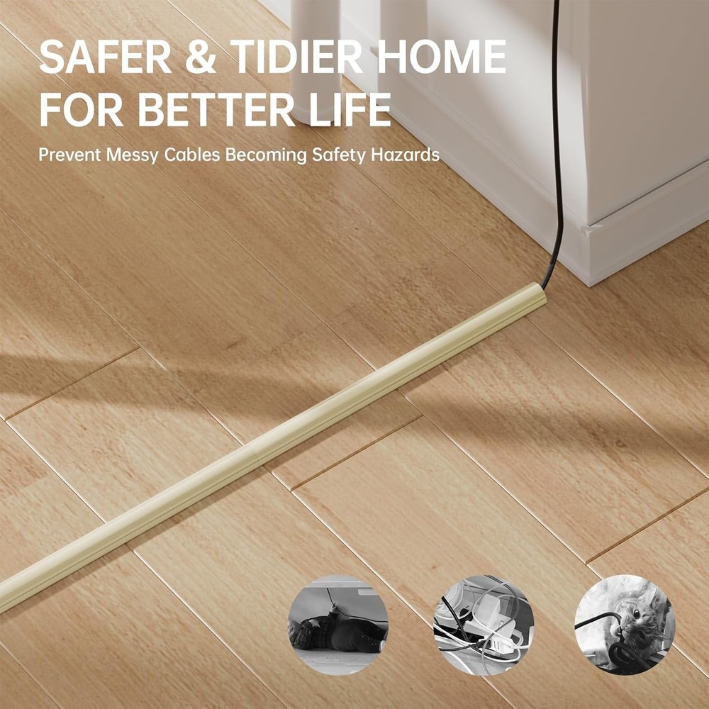 Adhesive Cord Hider Wall Kit Wire Cover, 42.5In Multiple Function Cable Cover fo