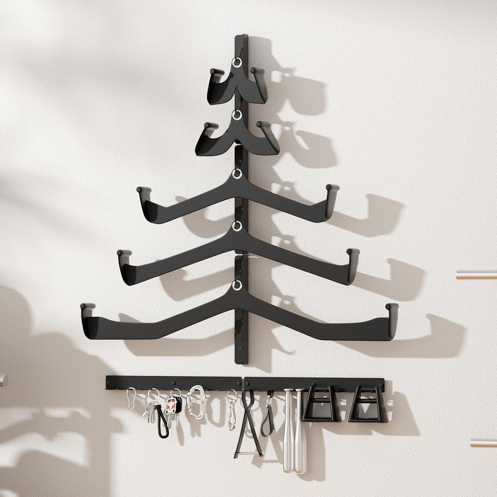 Lat Pull Down Bar Storage Rack Wall Mount Gym Wall Organizer Lat Machine Rack
