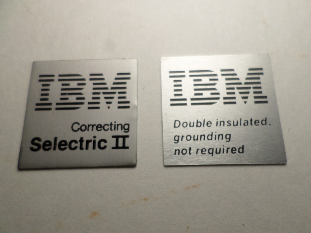IBM Selectric II Model 8x Typewriter LOGO PLACARDS part