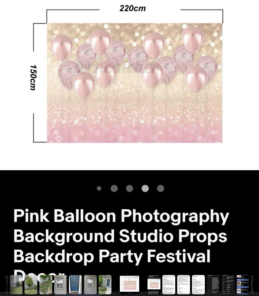 Pink Balloon Photography Backdrop