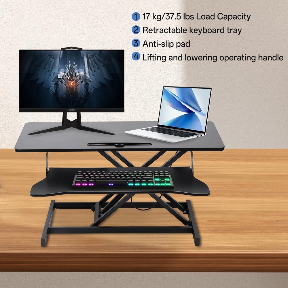 37 Inch Home Office Desk Converter Height Adjustable Computer Desk Riser