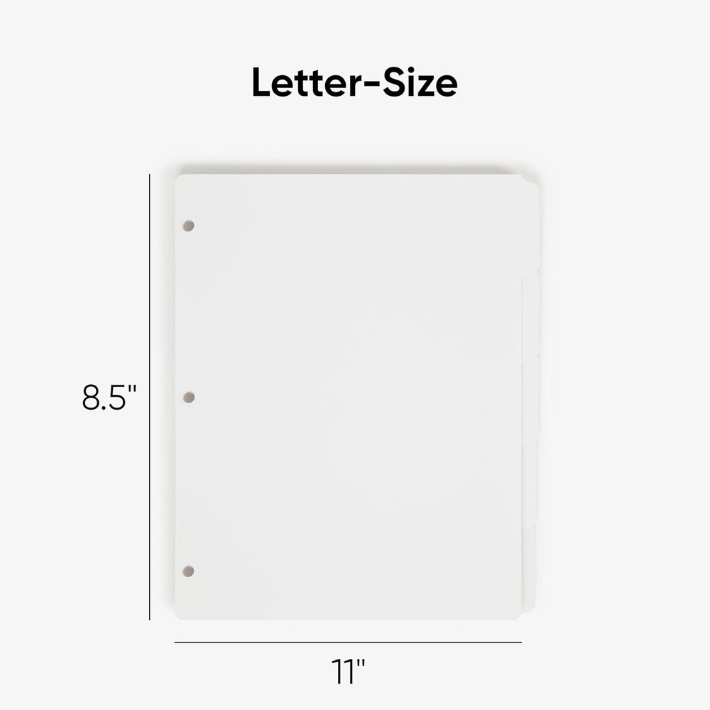 89415 Three-Ring Binder Index Divider 5-Tab White