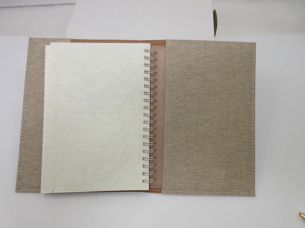 Metropolis Refillable Notebook 7" Leather Cover Spiral Insert Graphic Image Rust