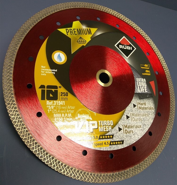 Rubi Tools VIP Turbo Mesh 10" Diamond Blade, Ref. 31941