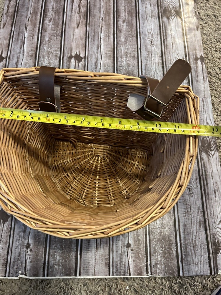 D Shaped Wicker Bike Basket