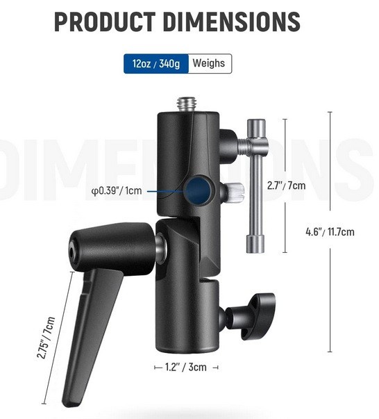NEEWER FB-1 Camera Flash Bracket H Type Mount with Umbrella Softbox Holder