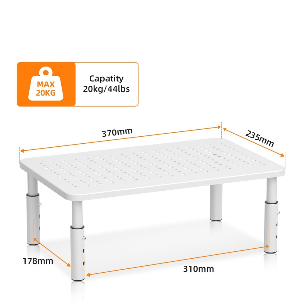 Monitor Stand Riser, Metal Computer Stand, 3 Height Adjustable Screen Riser w...
