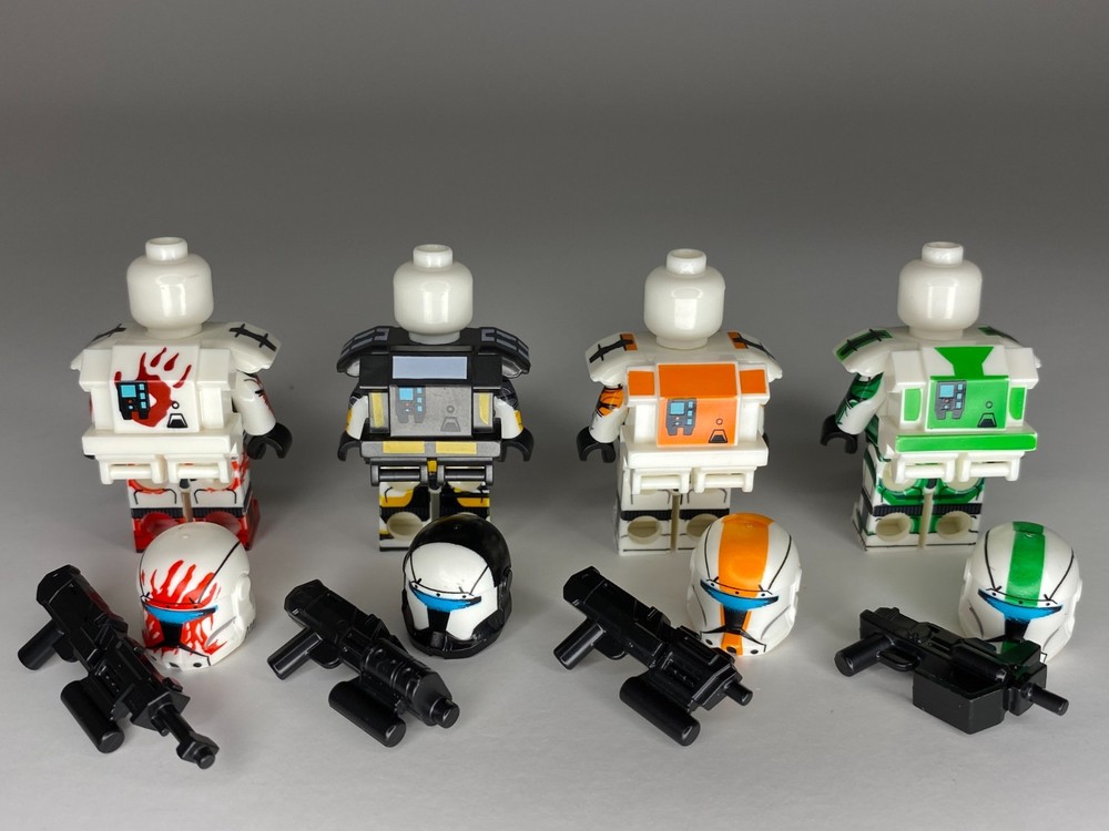 CUSTOM Star Wars Clone Commando Delta Squad! 4 Minifigures + Accessories!