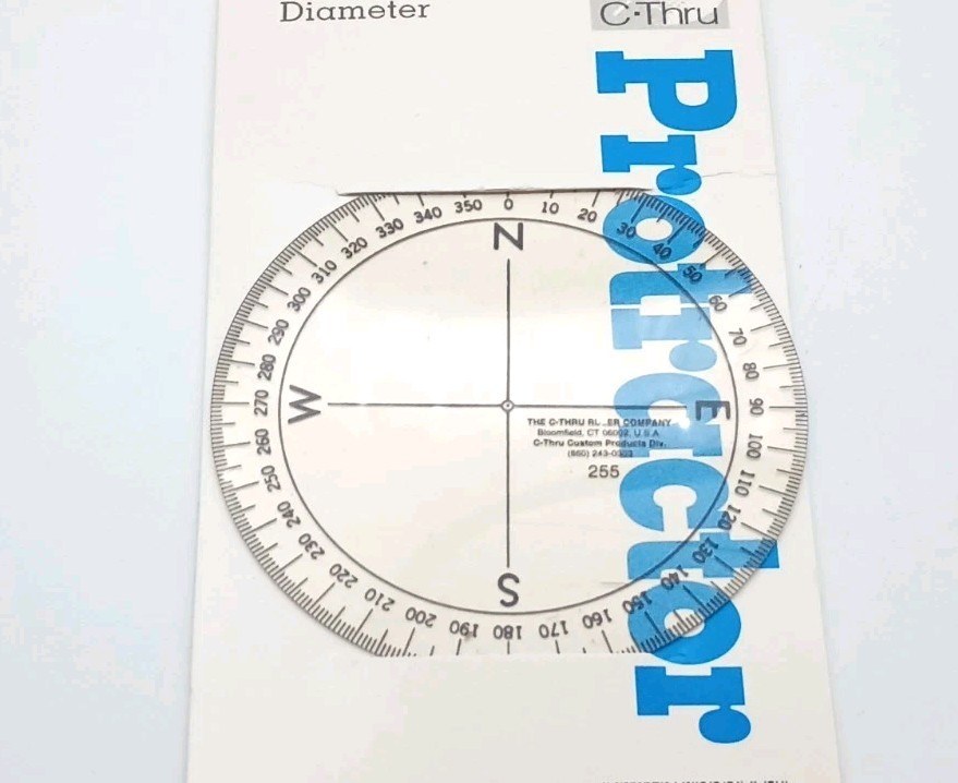 Protractor #255 C-Thru Ruler Co 3-1/2" Diameter
