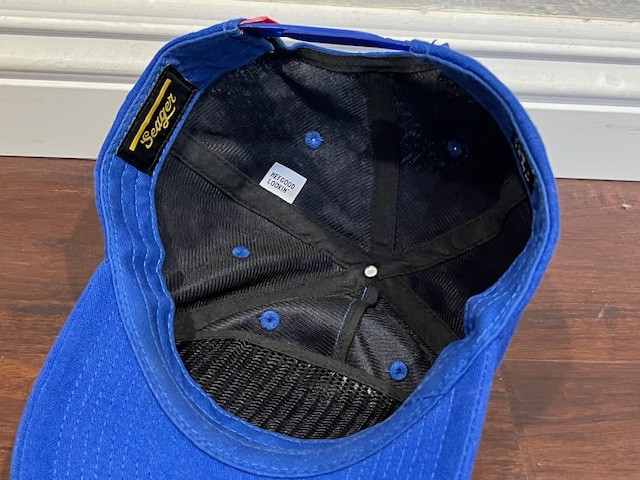 Seager Hat Cap Snap Back Blue Red Hemp Patch Embroidered