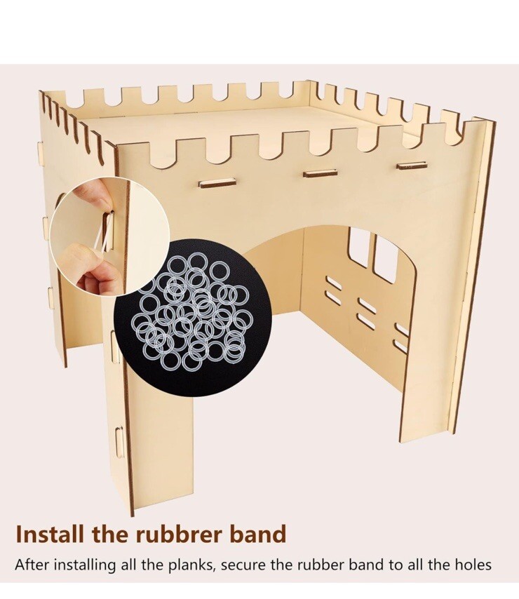 Large Rabbit Hideout, Wooden Rabbit Castle Bunny for Hamsters , guinea pig