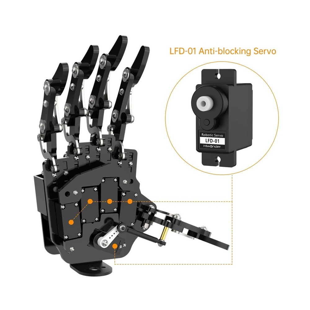Robot Hand Five Fingers Solely Movement Bionic Robot Mechanical Arm Hand DIY ...