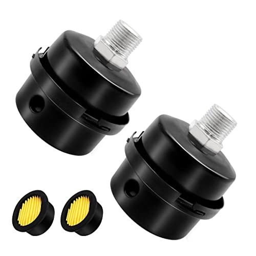 2 pcs 3/8" Thread Air Compressor Silencer, Air Compressor Intake Filter 1/4"