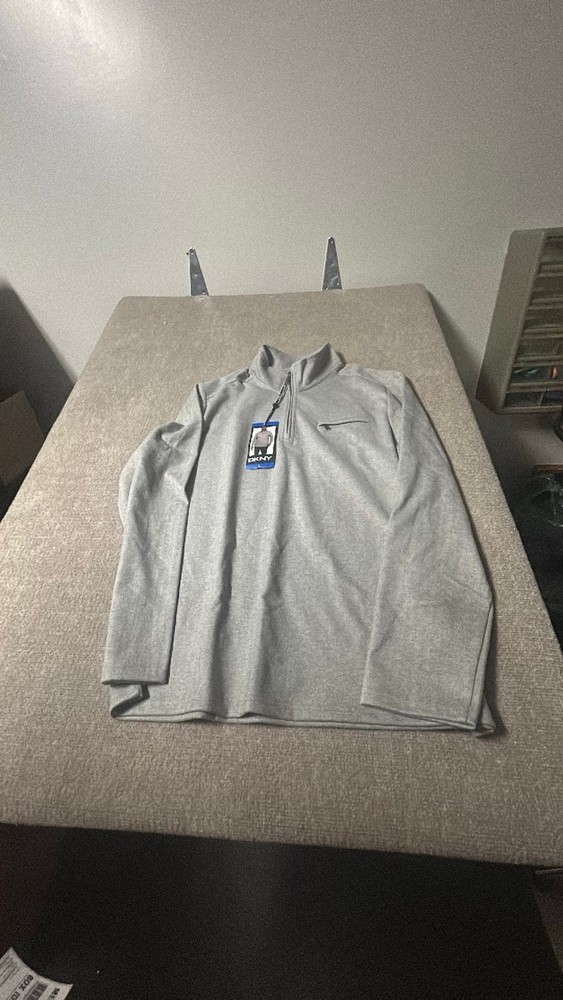DKNY Men's Herringbone Quarter-Zip Pullover