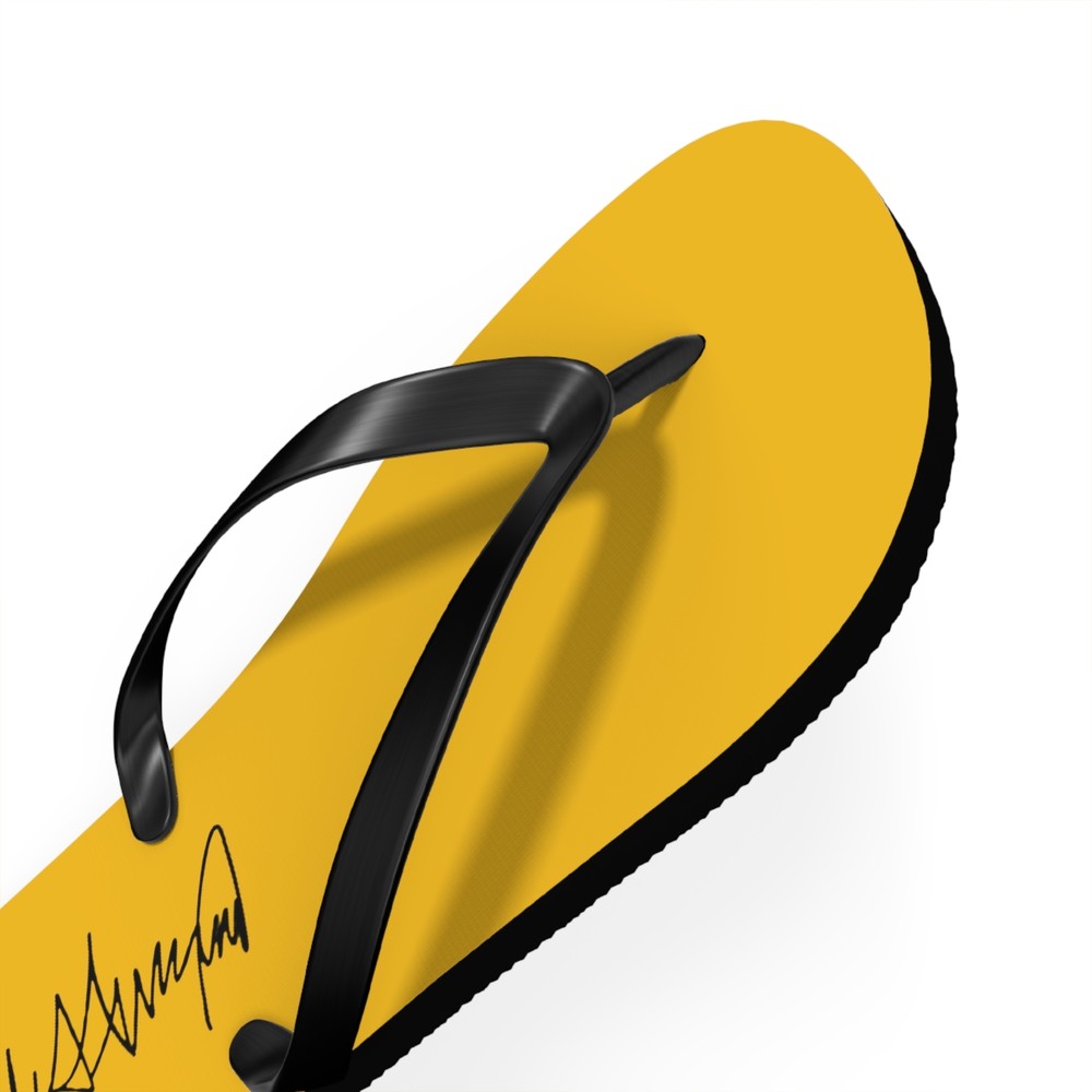 Trump Printed Signature Flip Flops