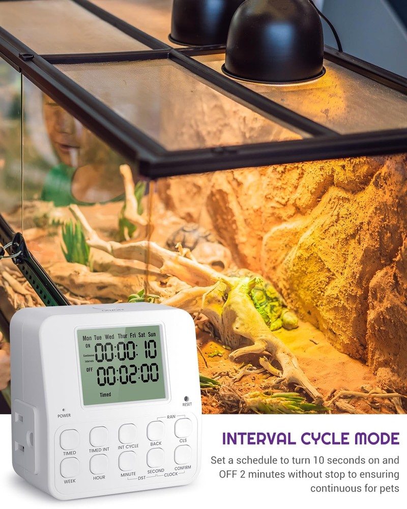 NEARPOW Digital Timer Outlet, Infinite Interval Repeat Cycle 1 Pack, White