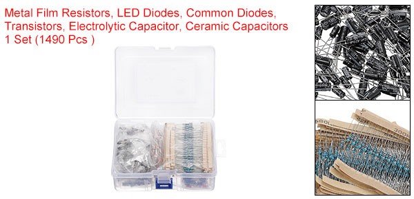 1490Pcs Electronics Kits House Components Capacitor Kit Electrical Repaired
