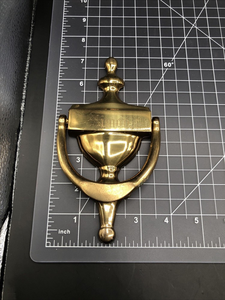 THINGS REMEMBERED Solid Brass Door Knocker 6 3/4”. Made in Spain Engraved