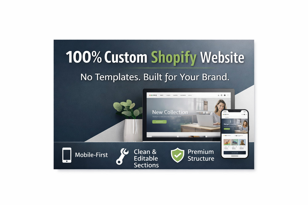 Custom Shopify Website Design & Build | 100% Personalized Store | Premium Pack