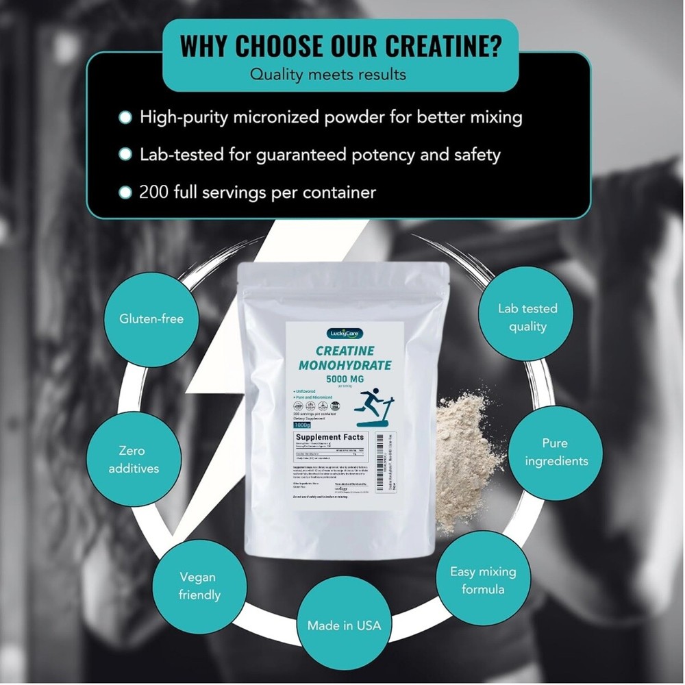 2.2LBS Pure Creatine Monohydrate Powder 5000mg Per Serving Micronized Creatine