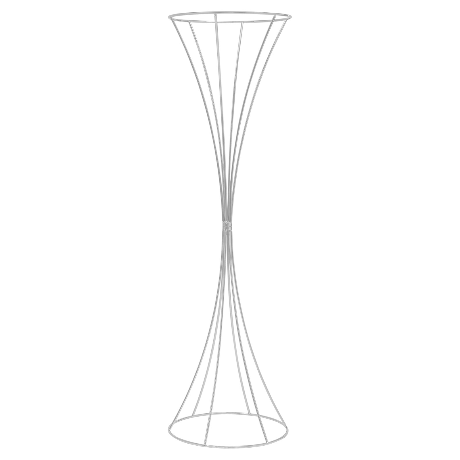 3pcs Modern Flower Stands Hourglass Shape Flower Stand Iron For Party Silver New