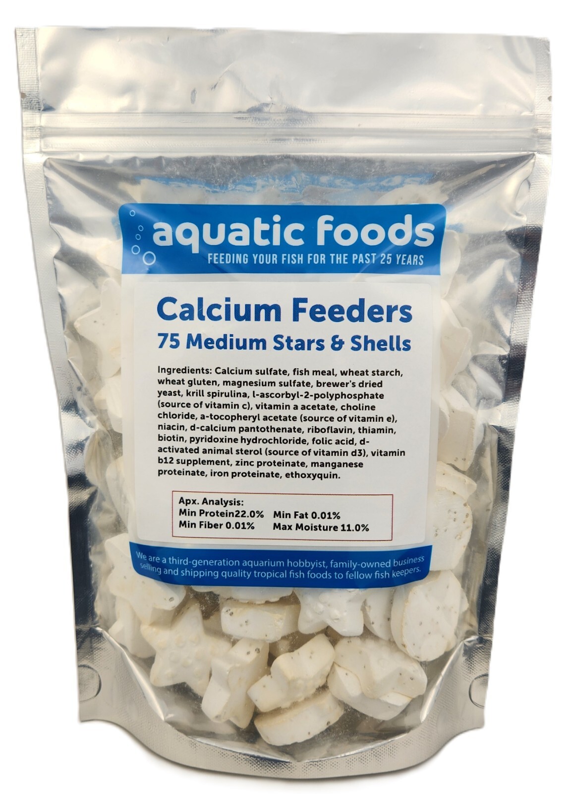 Calcium Feeder Stars & Shells for Shrimp, Snails, Crabs, Crayfish, Tropical Fish